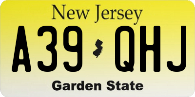 NJ license plate A39QHJ