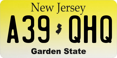 NJ license plate A39QHQ