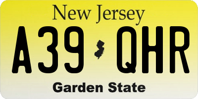 NJ license plate A39QHR