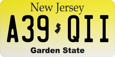 NJ license plate A39QII