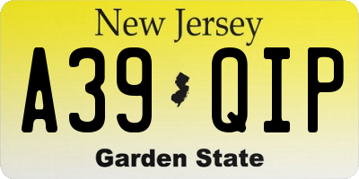 NJ license plate A39QIP