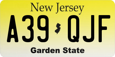 NJ license plate A39QJF