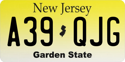 NJ license plate A39QJG