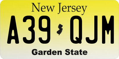 NJ license plate A39QJM