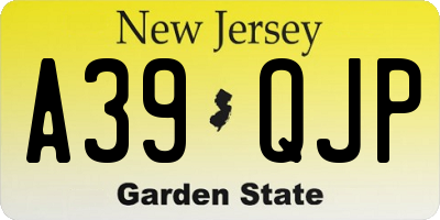 NJ license plate A39QJP