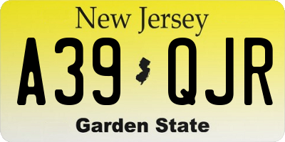 NJ license plate A39QJR