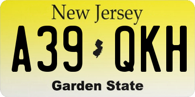 NJ license plate A39QKH