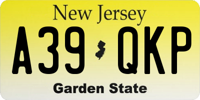 NJ license plate A39QKP