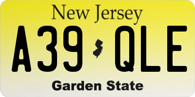 NJ license plate A39QLE