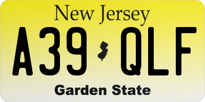 NJ license plate A39QLF