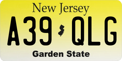 NJ license plate A39QLG