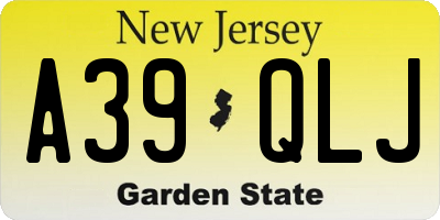 NJ license plate A39QLJ