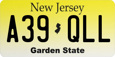 NJ license plate A39QLL