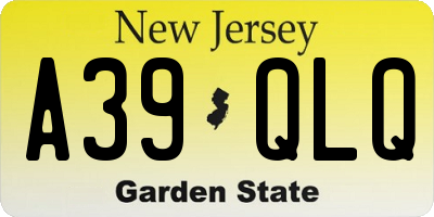 NJ license plate A39QLQ