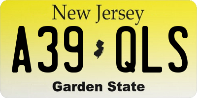 NJ license plate A39QLS