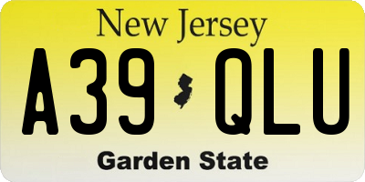 NJ license plate A39QLU