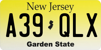 NJ license plate A39QLX
