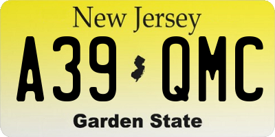 NJ license plate A39QMC