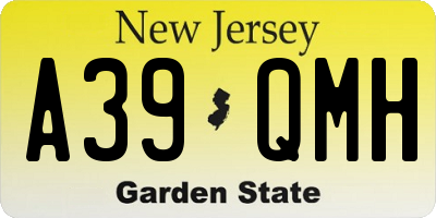NJ license plate A39QMH