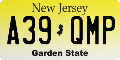 NJ license plate A39QMP