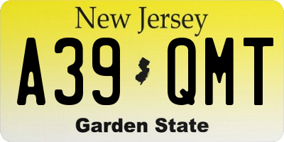 NJ license plate A39QMT