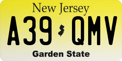 NJ license plate A39QMV
