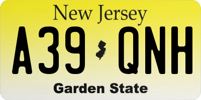 NJ license plate A39QNH