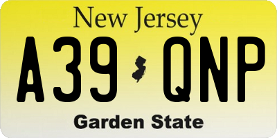 NJ license plate A39QNP