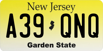 NJ license plate A39QNQ