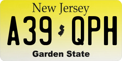 NJ license plate A39QPH