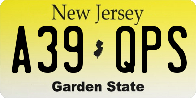 NJ license plate A39QPS
