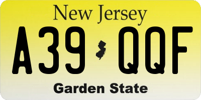 NJ license plate A39QQF