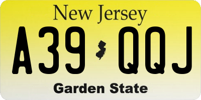 NJ license plate A39QQJ