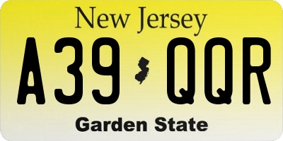 NJ license plate A39QQR