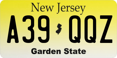NJ license plate A39QQZ