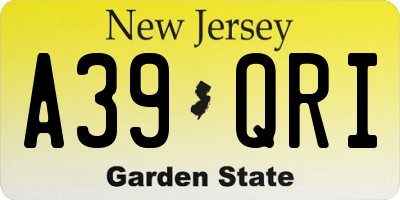 NJ license plate A39QRI