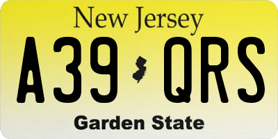 NJ license plate A39QRS