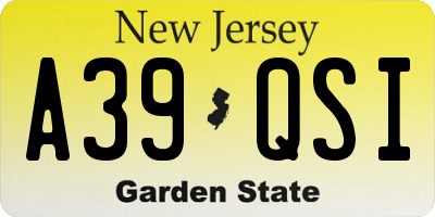 NJ license plate A39QSI