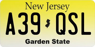 NJ license plate A39QSL