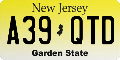 NJ license plate A39QTD