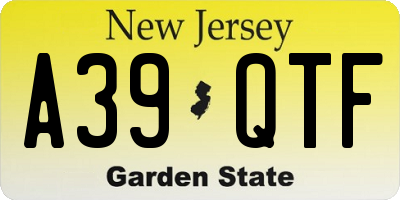 NJ license plate A39QTF