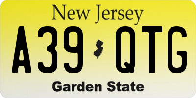 NJ license plate A39QTG
