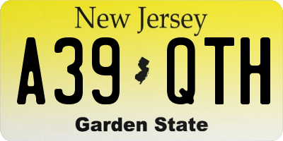 NJ license plate A39QTH