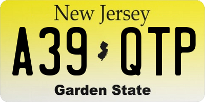 NJ license plate A39QTP