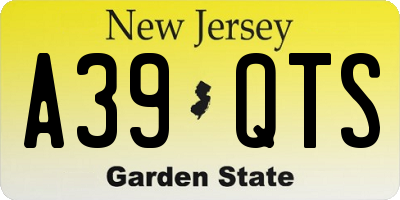 NJ license plate A39QTS