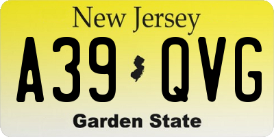 NJ license plate A39QVG