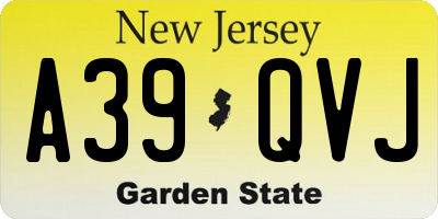 NJ license plate A39QVJ