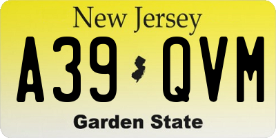 NJ license plate A39QVM