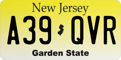NJ license plate A39QVR