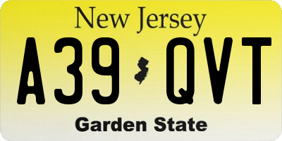 NJ license plate A39QVT